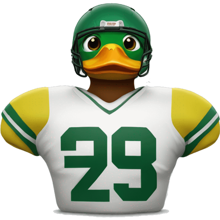 Duck wearing football helmet emoji