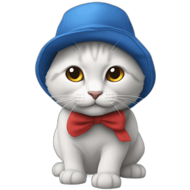 gato-azul-tres-patas-dos-colas-gorro-frigio-rojo emoji