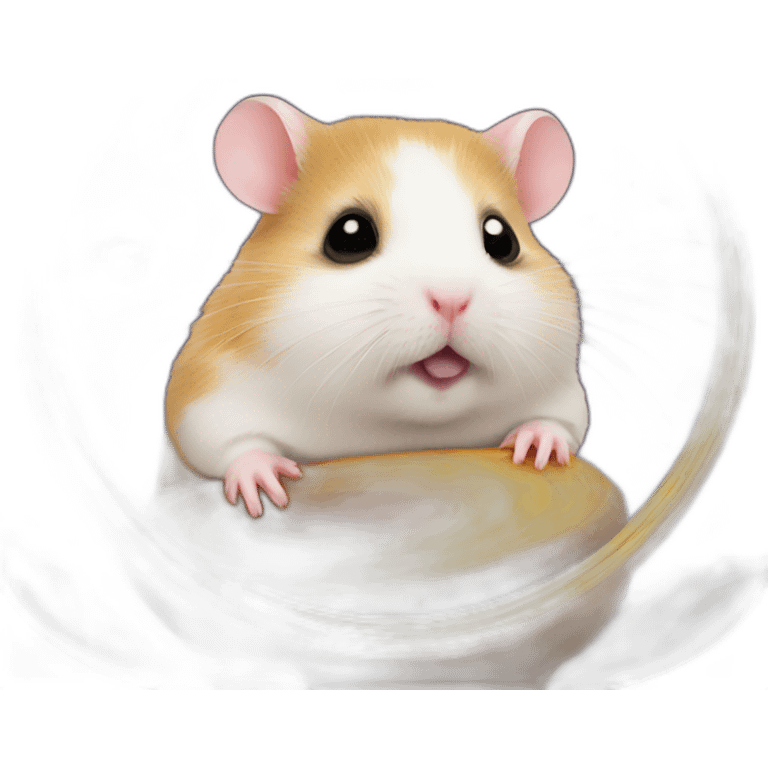 Russian hamster with saturn ring emoji