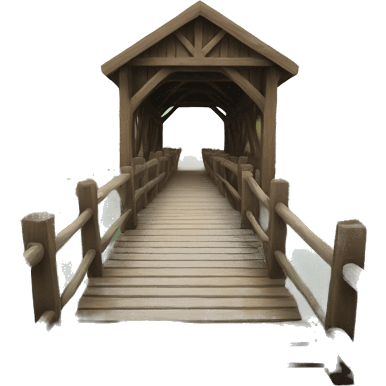 Wood cottage bridge  emoji