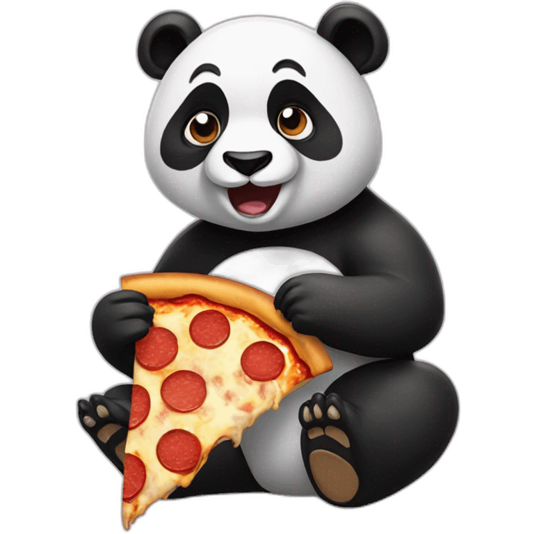 Panda eating pizza emoji