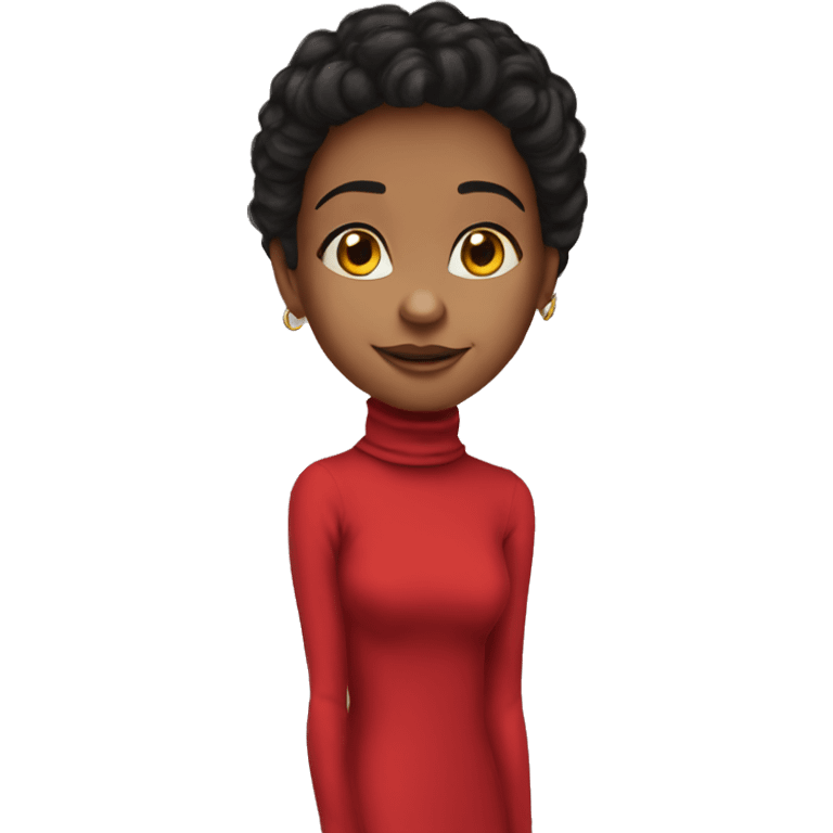 Turtle neck red dress long sleeve emoji