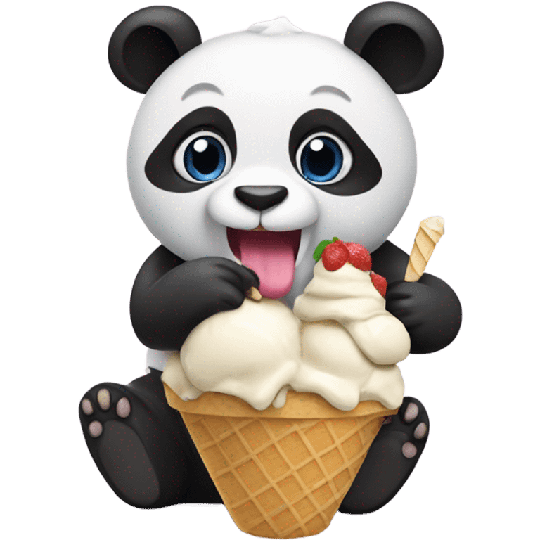 Panda eating ice cream emoji