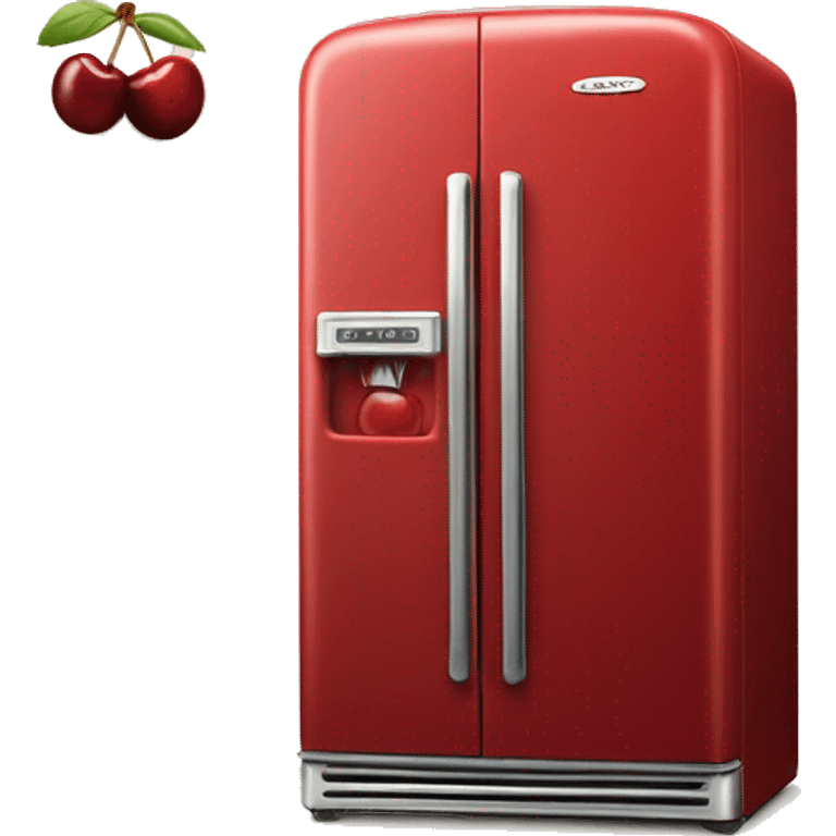 Realistic cherry red vintage fridge  emoji