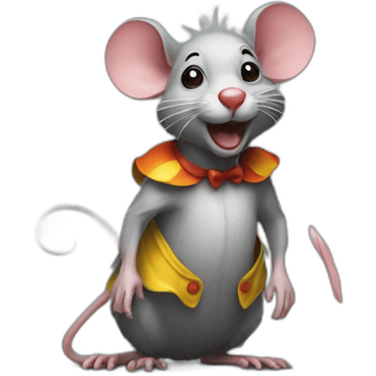 rat on top of clown emoji