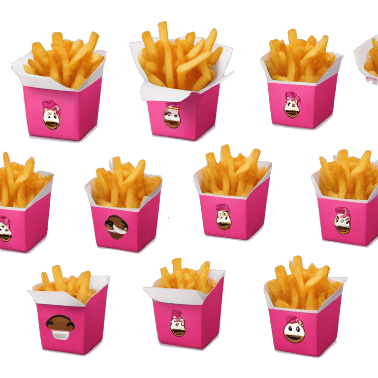 chik-fil-a nuggets and fries and in pink boxes emoji