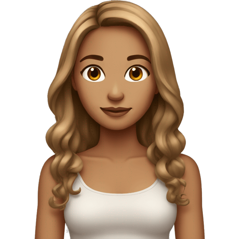 stunning tan girl light brown hair emoji