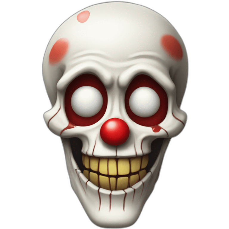 skeleton with clown makeup and red nose emoji