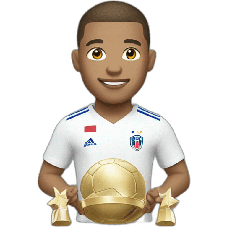 Mbappé who wears a trophy emoji