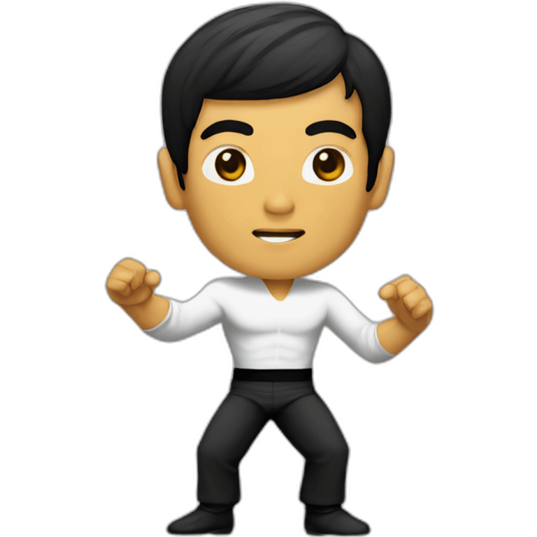 man asian bruce lee kongfu hit emoji