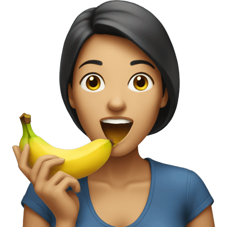 woman eating a banana  emoji