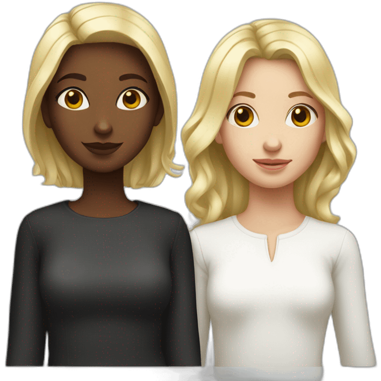 Fille noir et fille blanche emoji