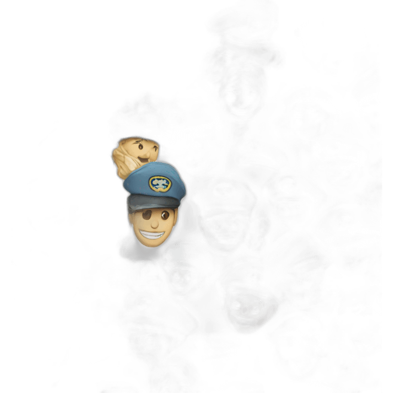 Un emoji qui fait un salut militaire avec un casquette de marin emoji