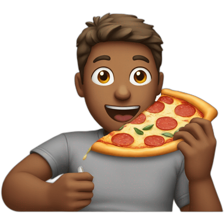 man eating pizza emoji