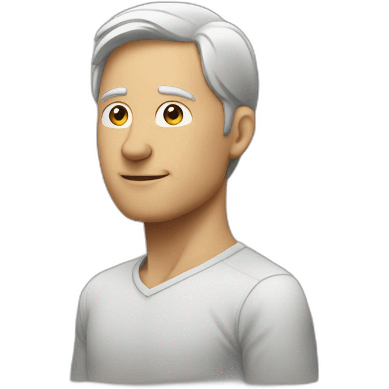 A white man standing in profile with his arms outstretched in front of him emoji