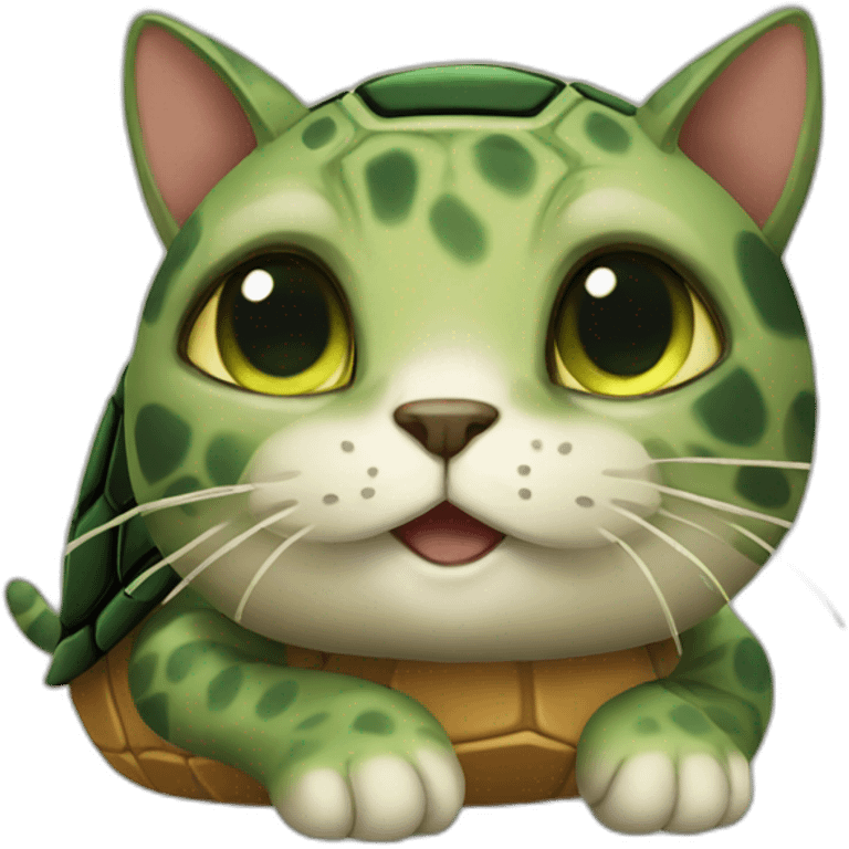 A working cat turtle emoji