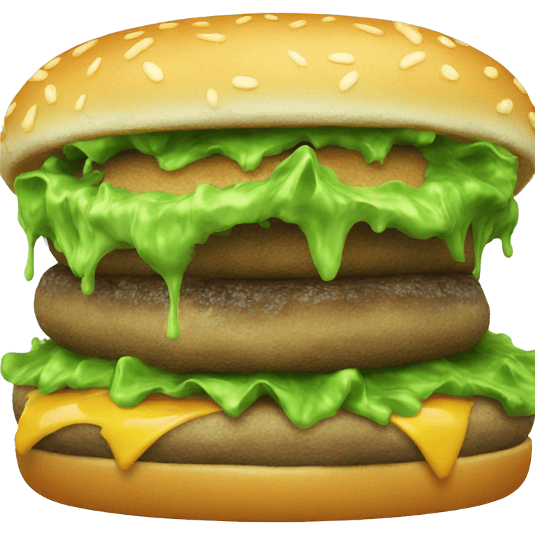 a moldy hamburger emoji