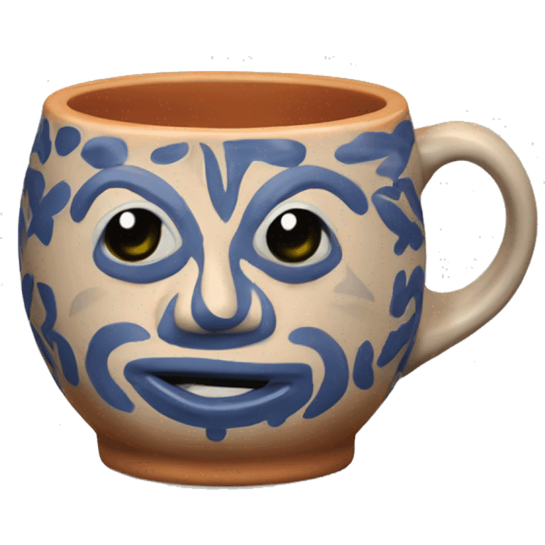 Realistic clay talavera mug isolated.  emoji