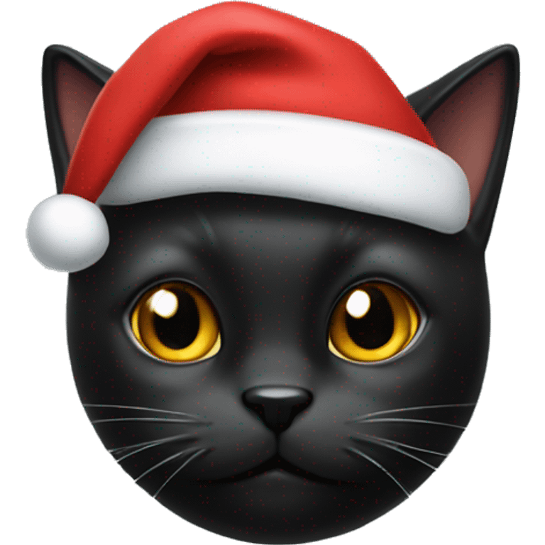 Black cat with Santa hat emoji