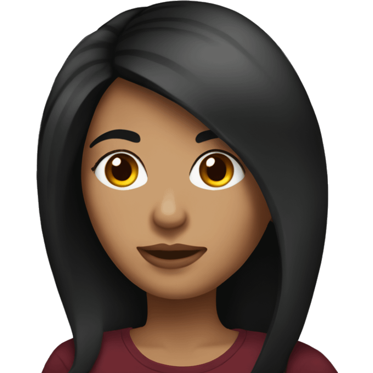 Latina with midlong burgundy and black hair  emoji