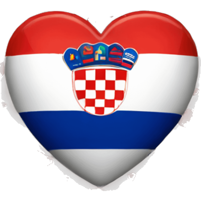 croatian flag with heart emoji