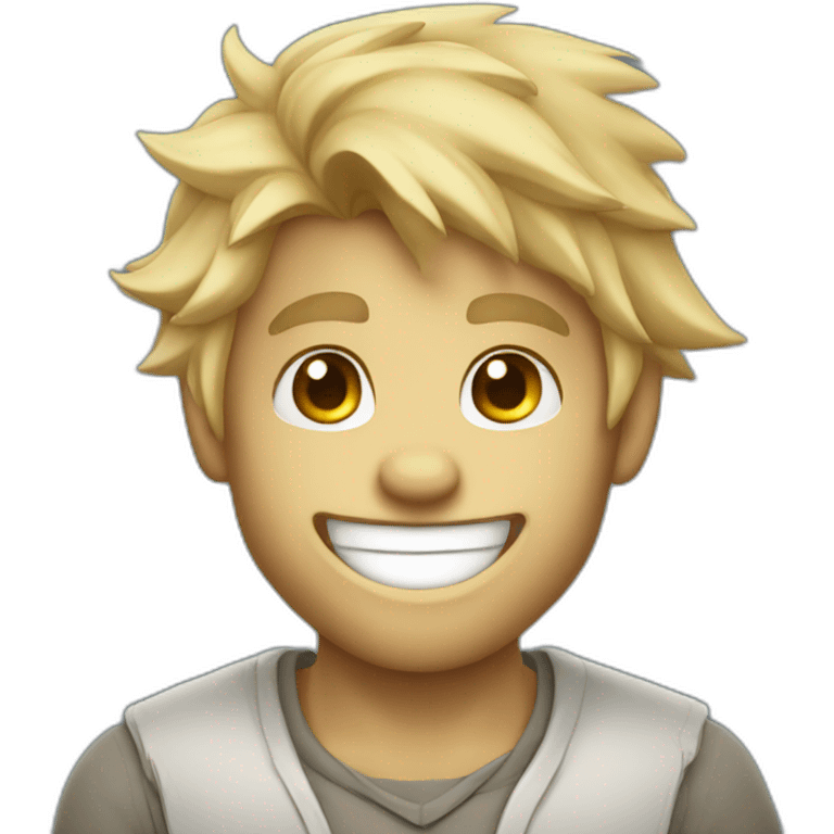 werewolf smiling and saying bye with blond hair emoji