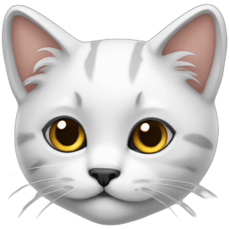 gatito blanco con orejas negras emoji