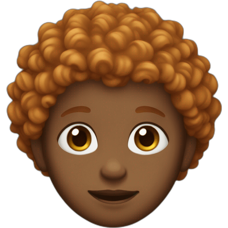 little black boy, blue eyes, ginger curly hair  emoji