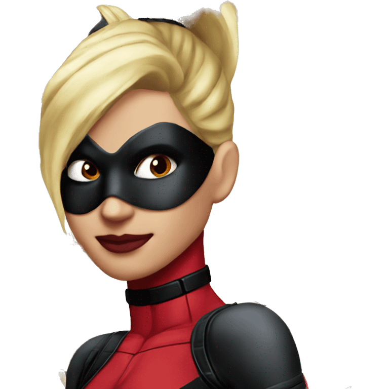 ponytail blond lady deadpool one mask emoji