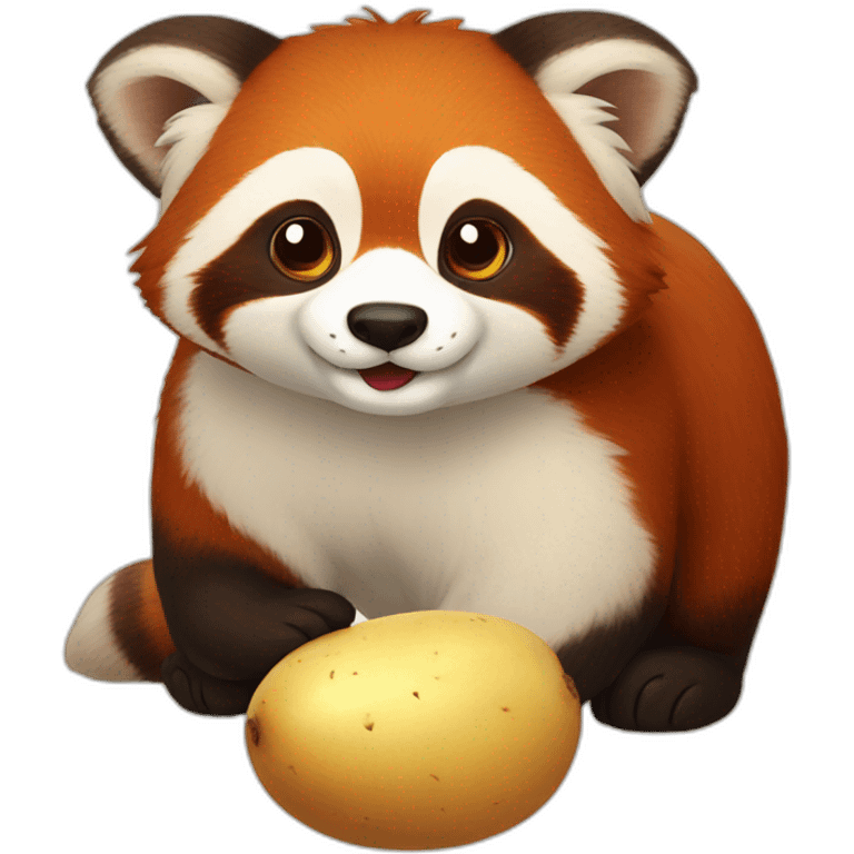 red panda wirh potato emoji