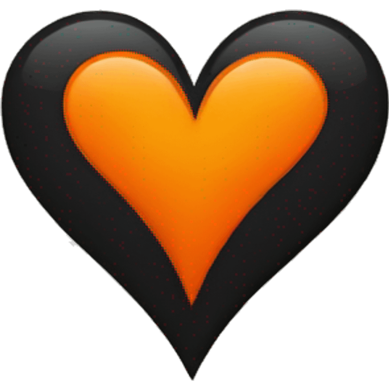 Half black and half orange heart emoji