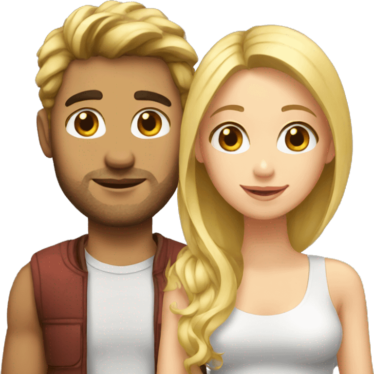 brunette boyfriend with blonde girlfriend emoji