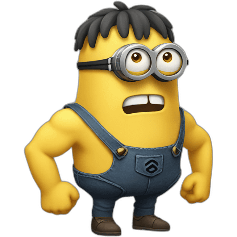 cursed minion with big muscles emoji