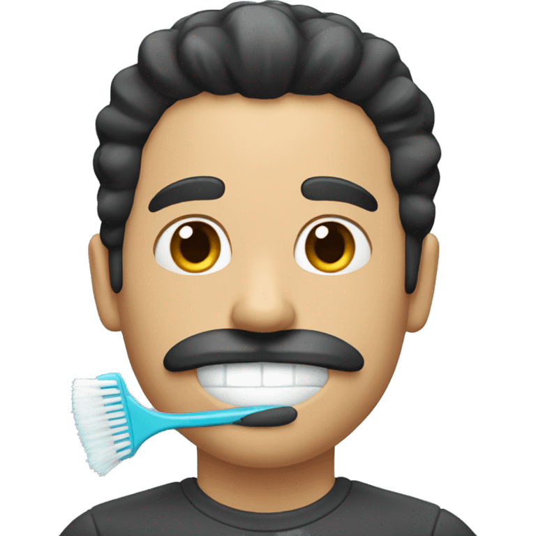 Guy with black hair and toothbrush mustache emoji