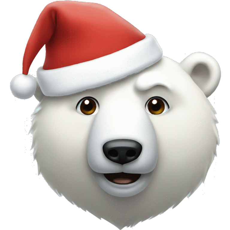 Polar bear with Santa hat emoji