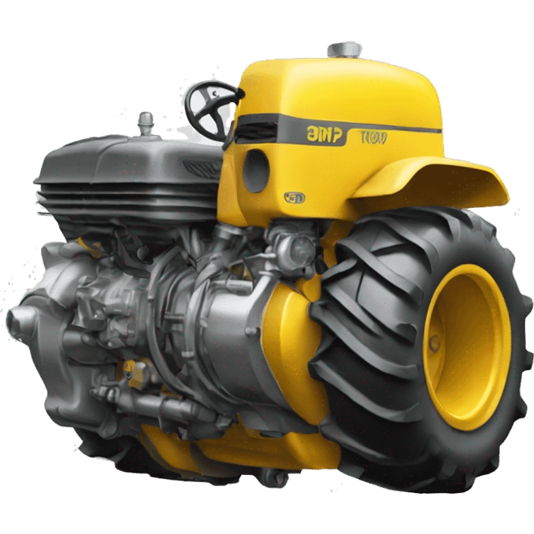 engine of yellow tractor emoji