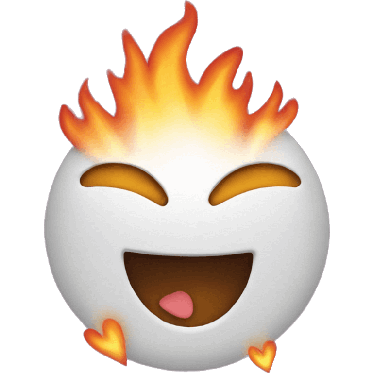 Emoji with flames and hearts emoji