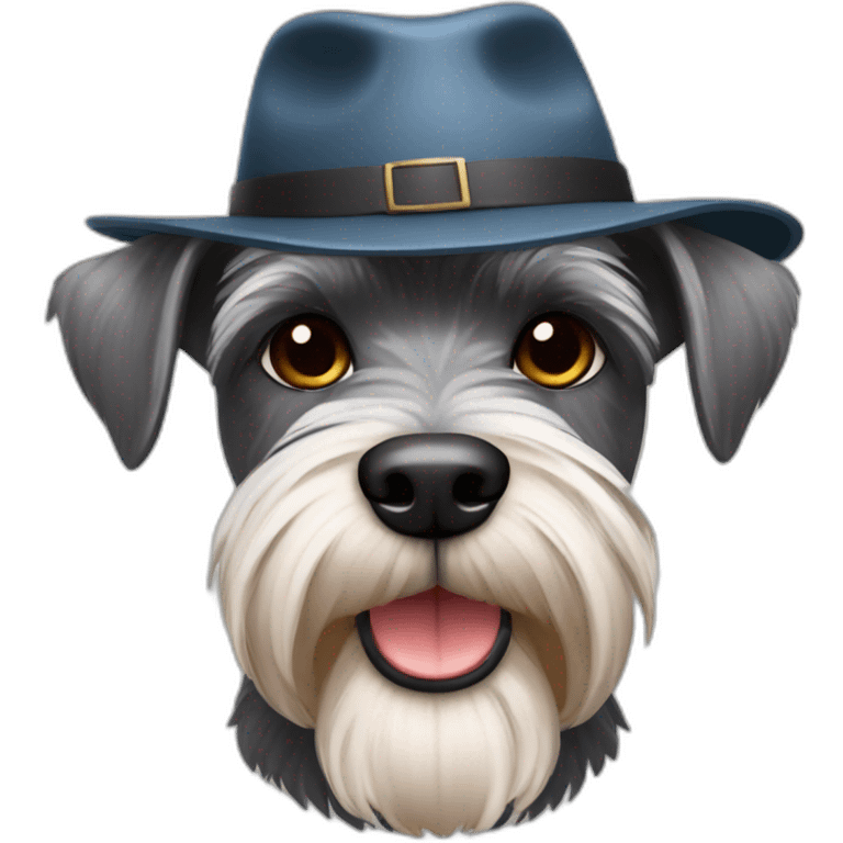 Schnauzer in hat emoji