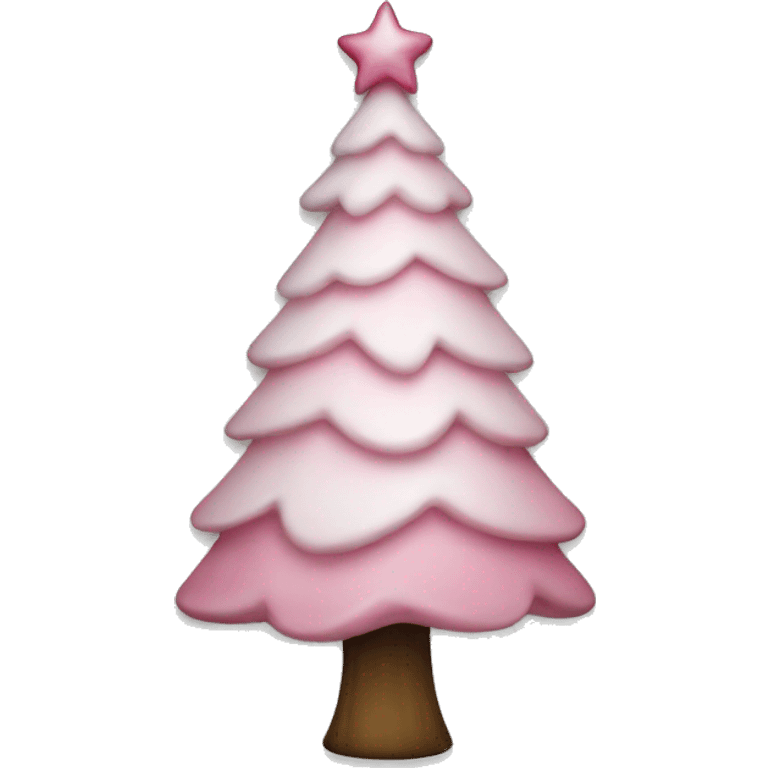 White and pink Christmas tree emoji