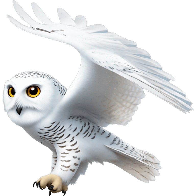 pretty snowy owl flying emoji