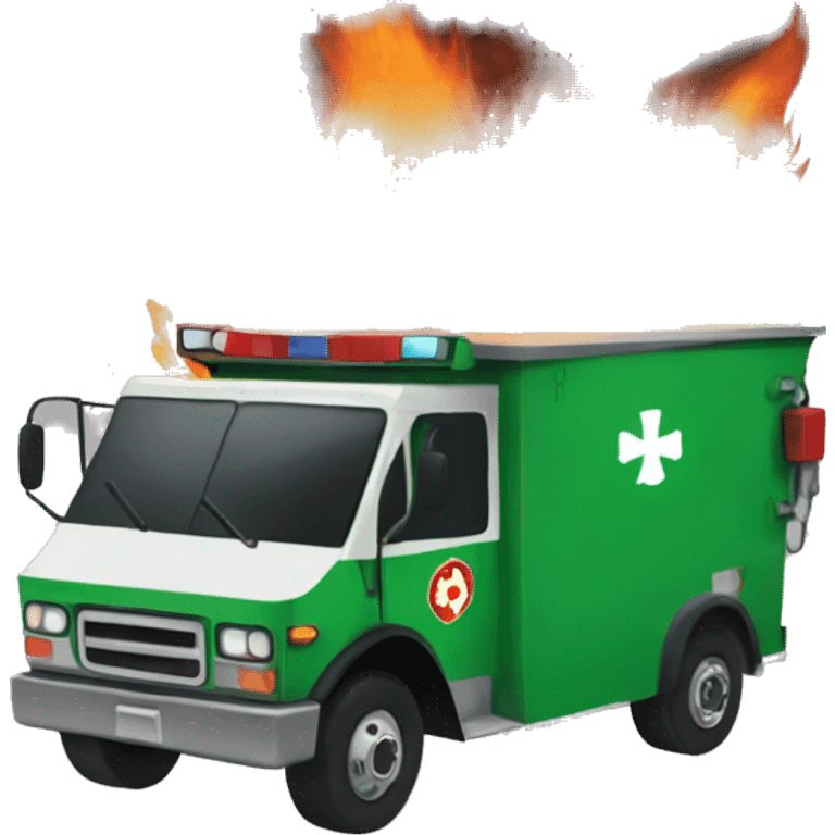 Dumpster fire Ambulance emoji