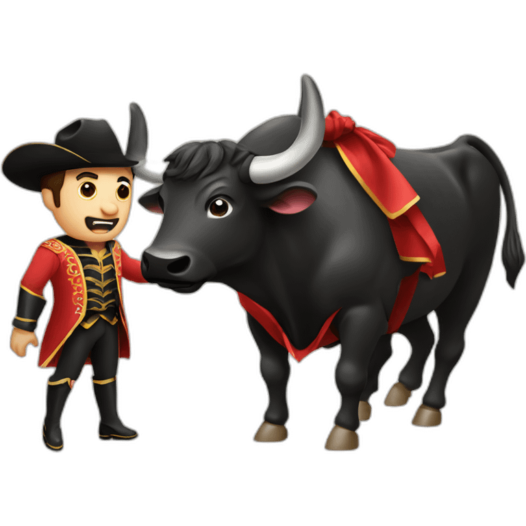 Torero and a bull corrida emoji