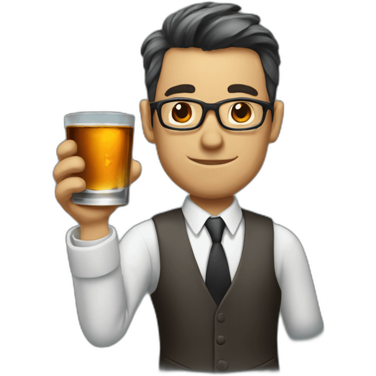 Businessman drink whisky emoji