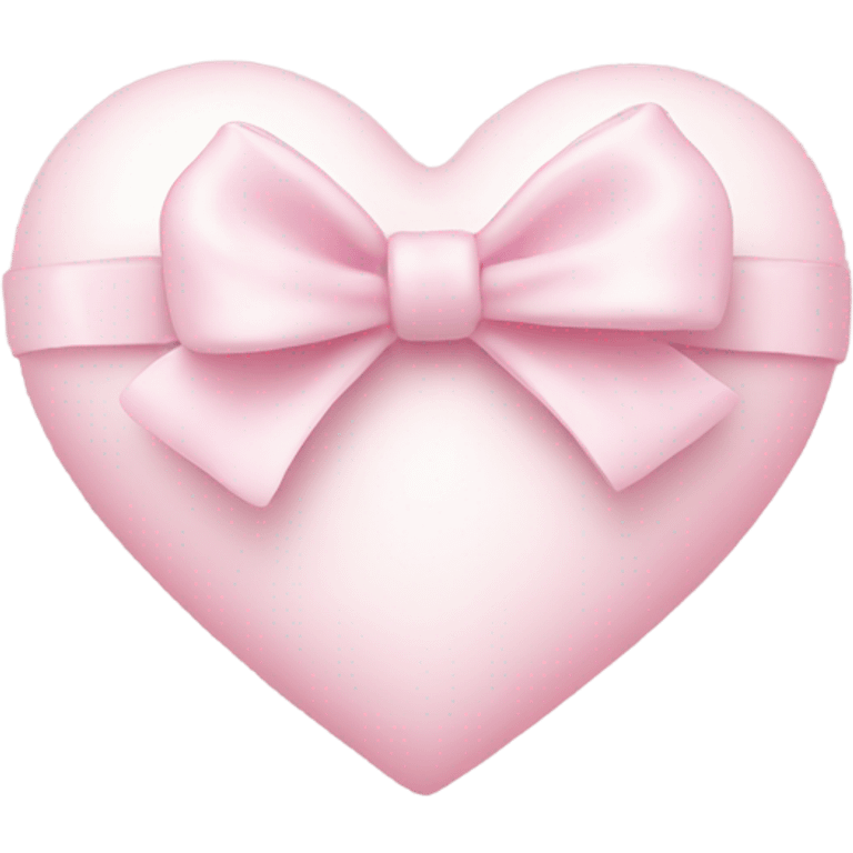 Pastel pink heart with white bow emoji