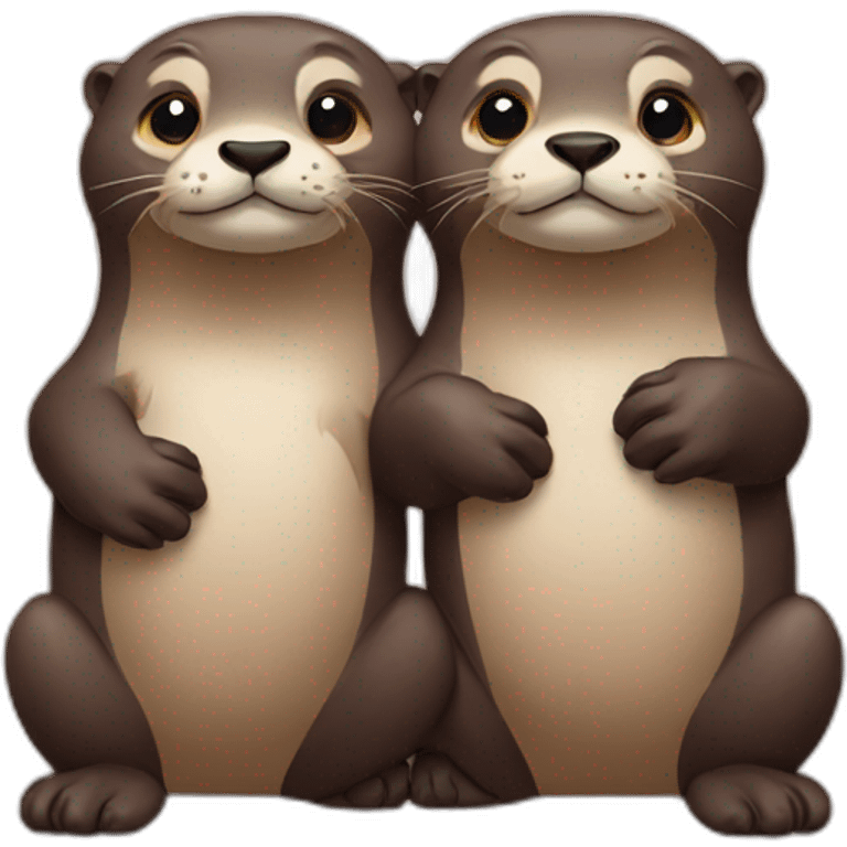 two-otters-holding-paw emoji