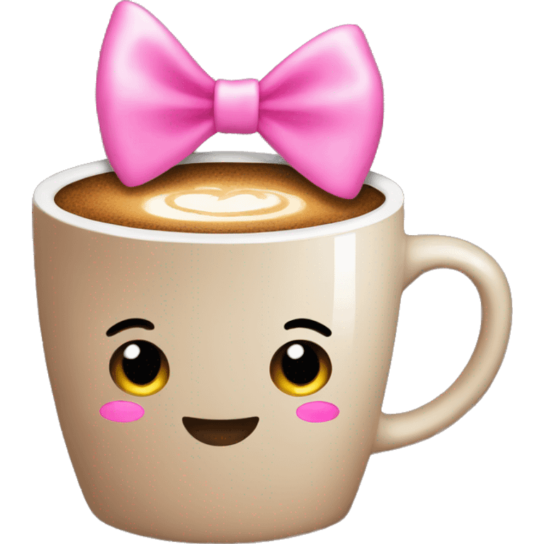 coffee with pink bow  emoji