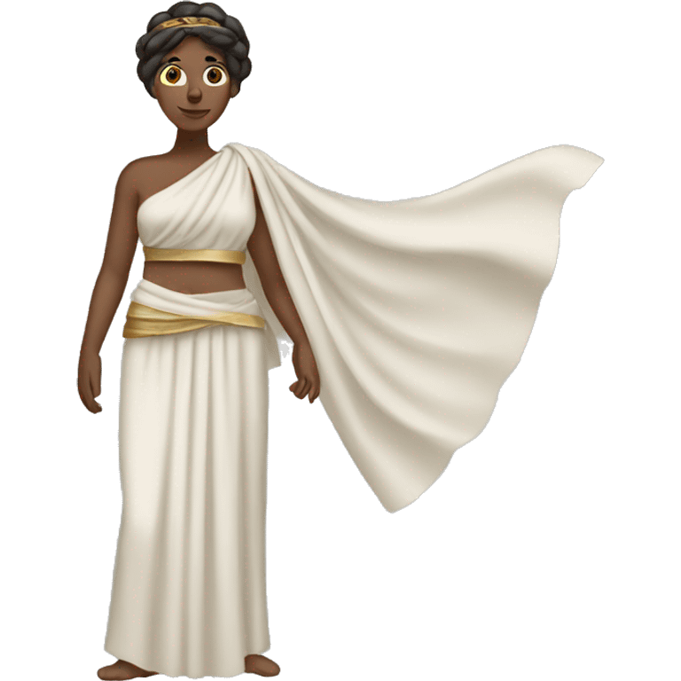 woman wearing traditional draped greek toka emoji