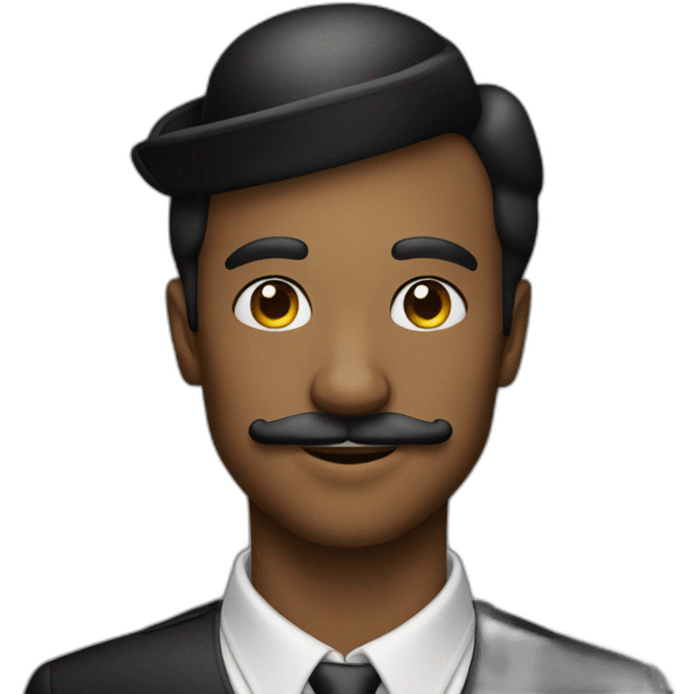 Young Man with mustache and top hat emoji