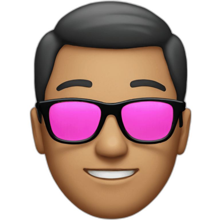 Male with Pink sunglasses with black  border emoji