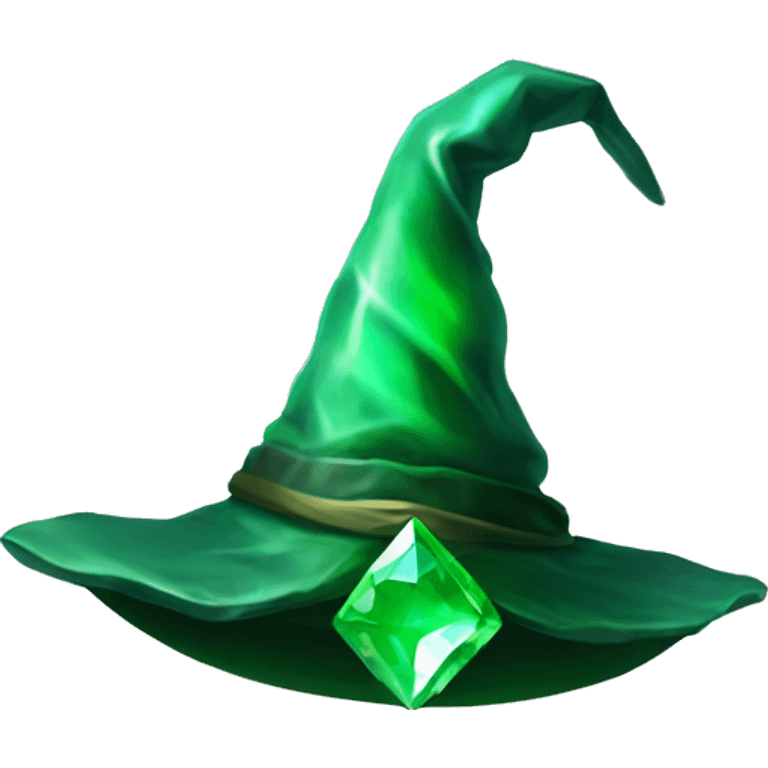 wizard's hat green gem emoji